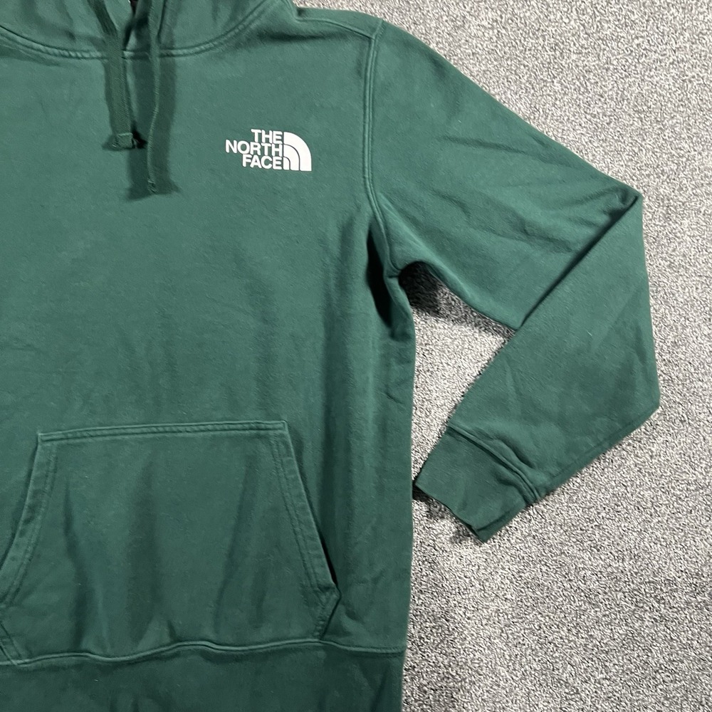 The North Face Pullover Hoodie Green Logo Sweatshirt Fleece Men’s Small - Picture 3 of 8
